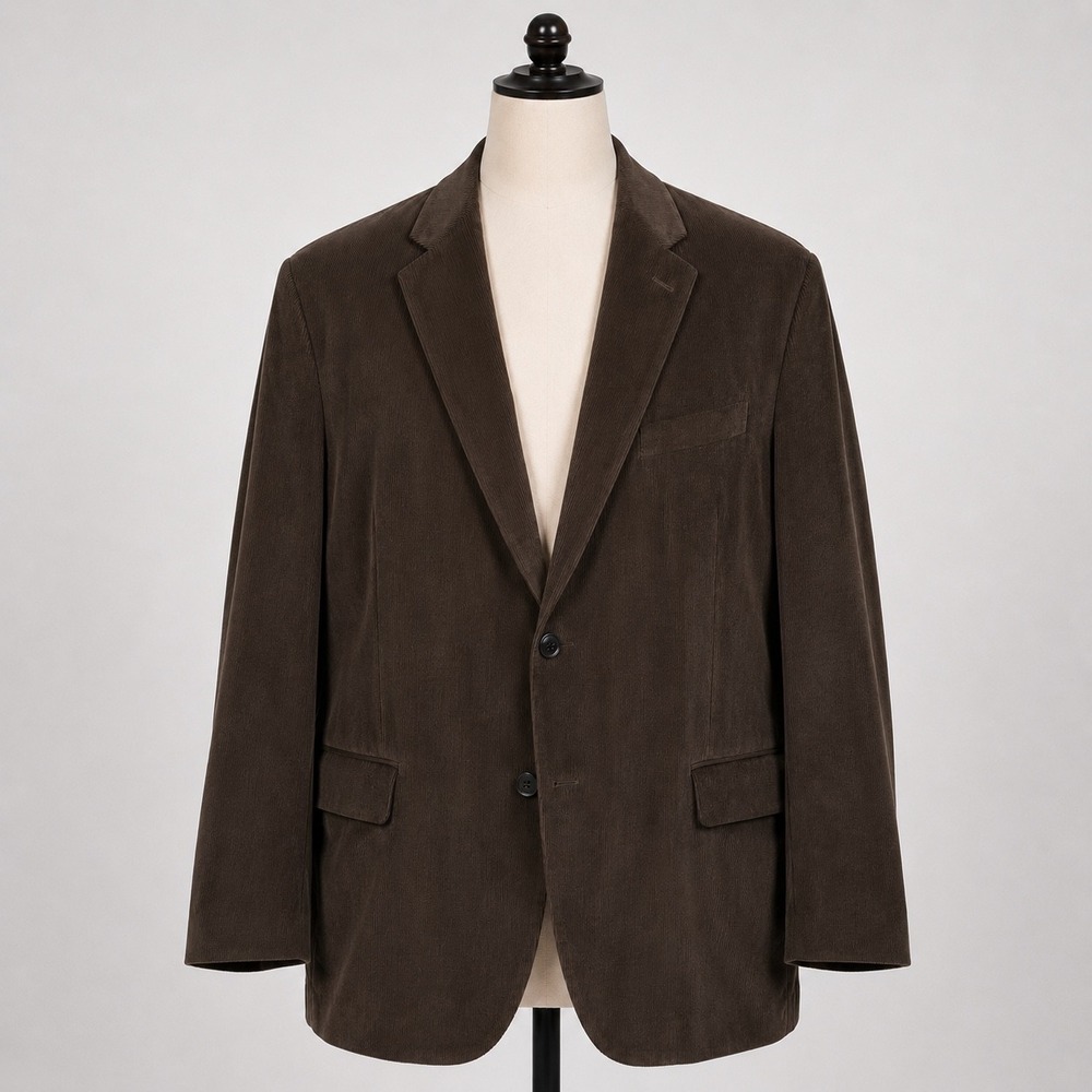 Lauren Ralph Lauren Mens Brown Velour Corduroy Blazer Sport Coat 48R Paisley